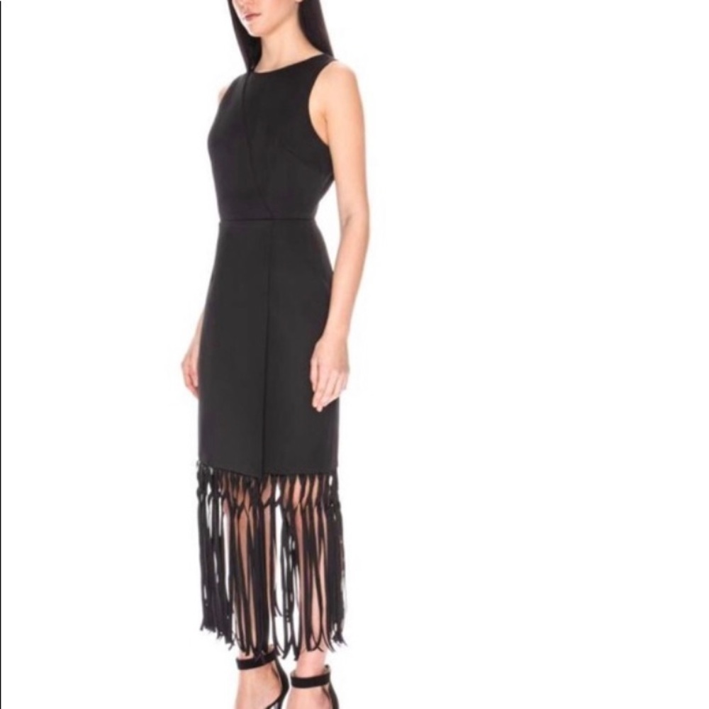 KEEPSAKE THE LABEL black fringe midi dress